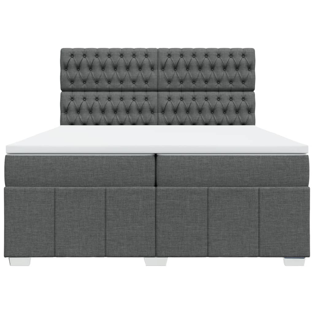 Boxspring met matras stof donkergrijs 200x200 cm