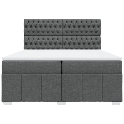 Boxspring met matras stof donkergrijs 200x200 cm