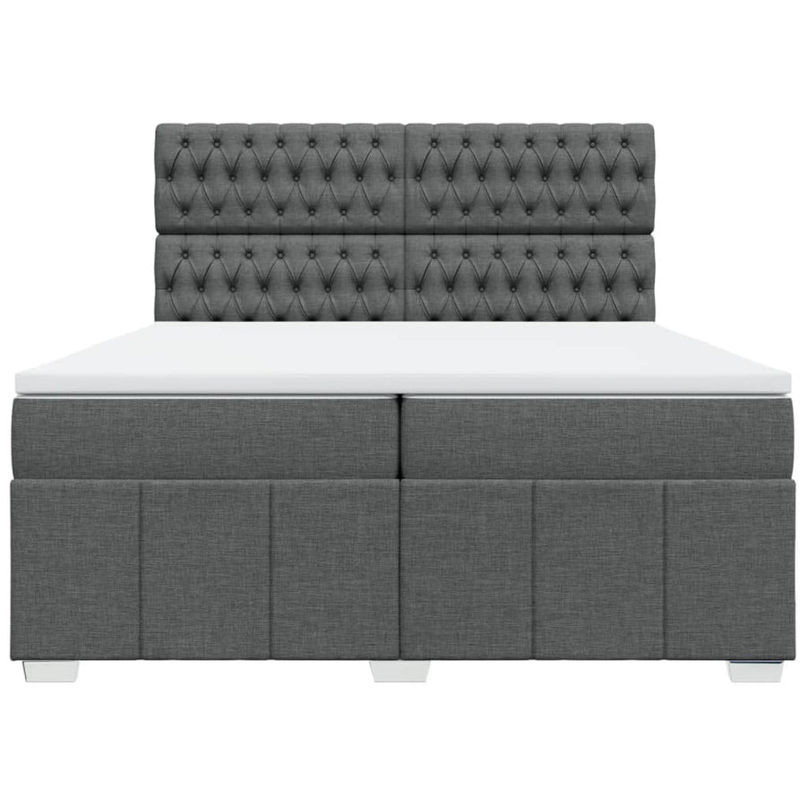 Boxspring met matras stof donkergrijs 200x200 cm
