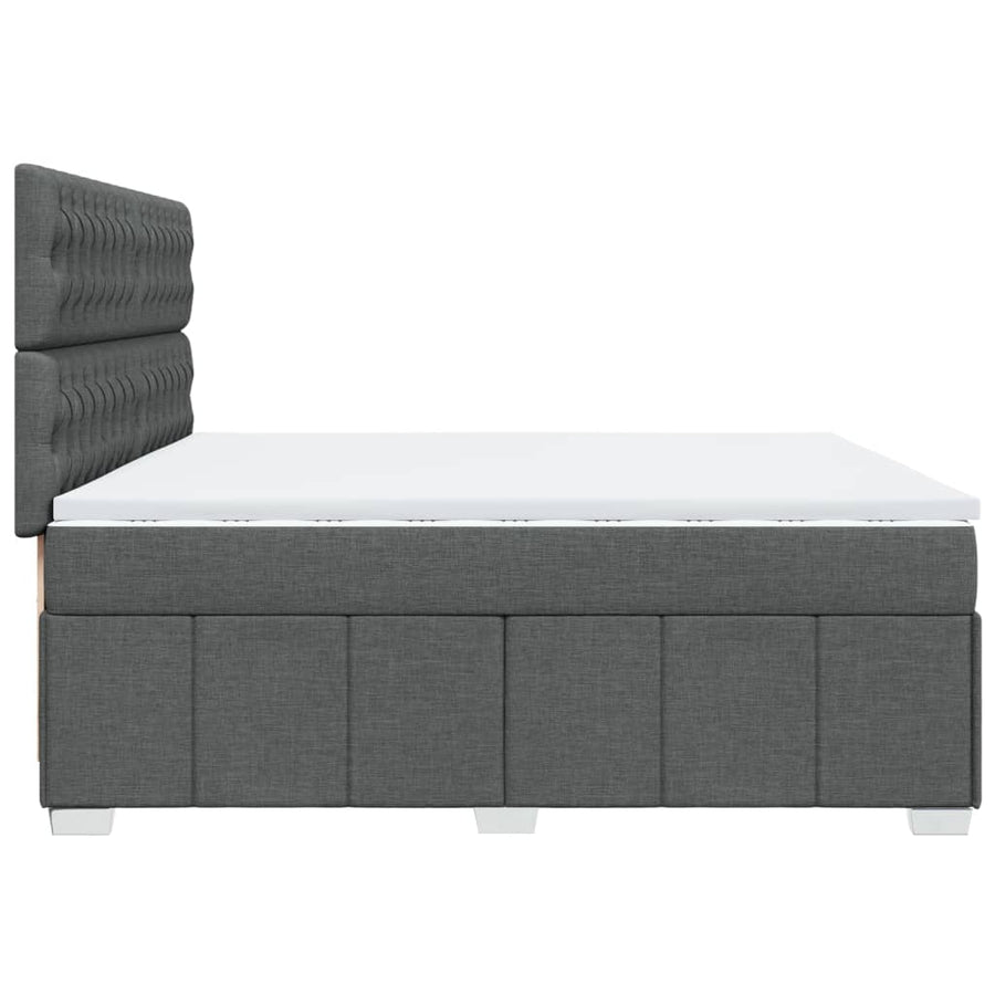 Boxspring met matras stof donkergrijs 200x200 cm