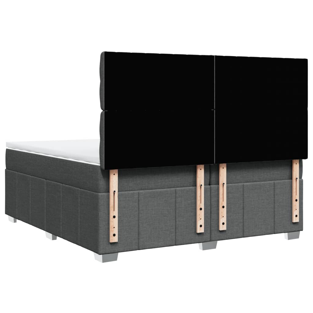 Boxspring met matras stof donkergrijs 200x200 cm