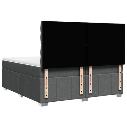 Boxspring met matras stof donkergrijs 200x200 cm