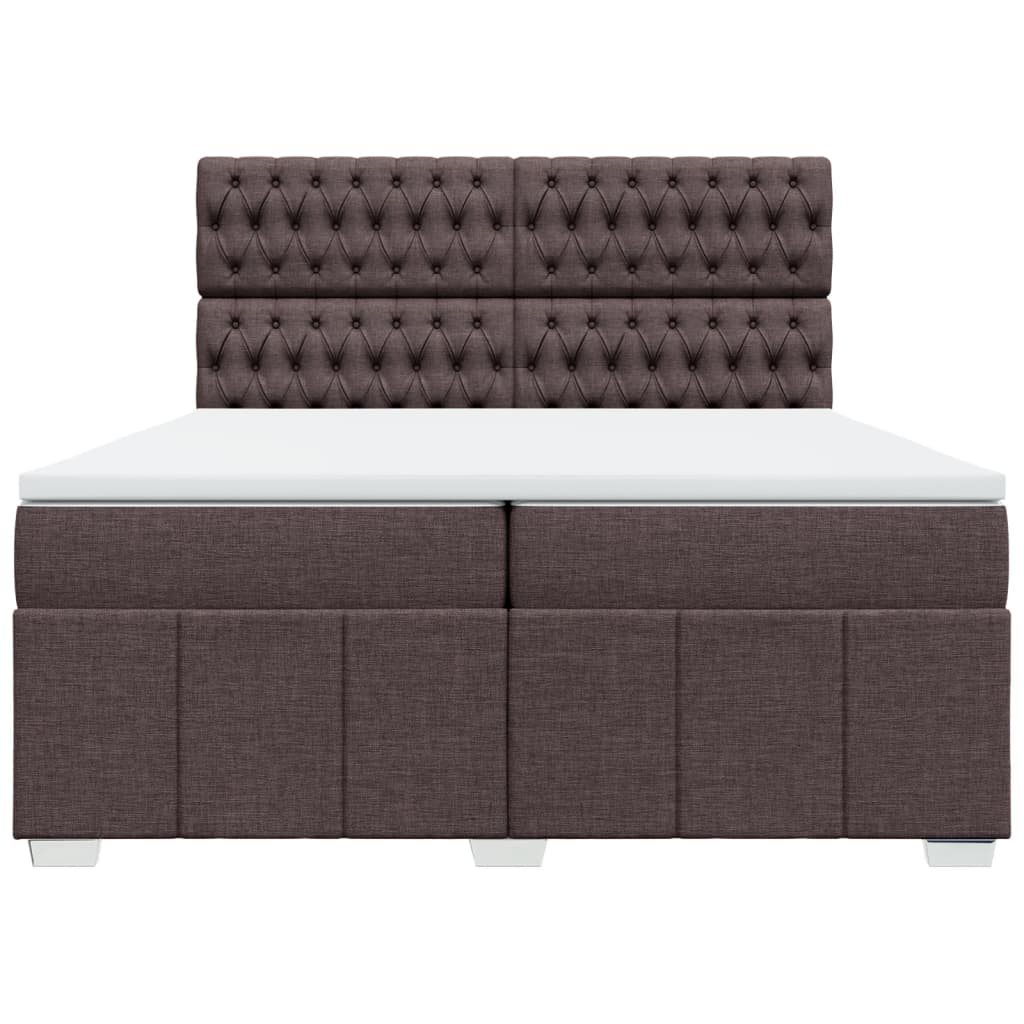 Boxspring met matras stof donkerbruin 200x200 cm