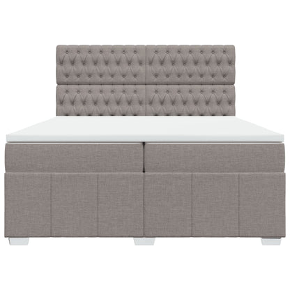 Boxspring met matras stof taupe 200x200 cm