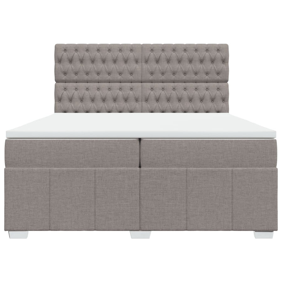 Boxspring met matras stof taupe 200x200 cm