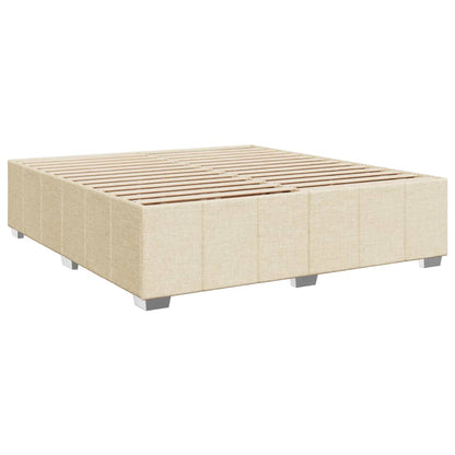 Boxspring met matras stof crèmekleurig 200x200 cm