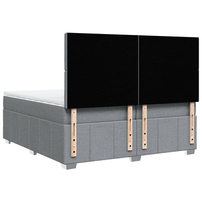 Boxspring met matras stof lichtgrijs 200x200 cm