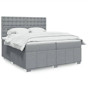 Boxspring 200x200 cm lichtgrijs met pocketveringmatras