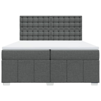 Boxspring met matras stof donkergrijs 200x200 cm