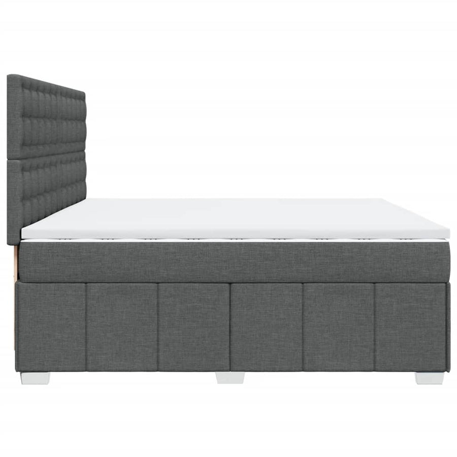 Boxspring met matras stof donkergrijs 200x200 cm