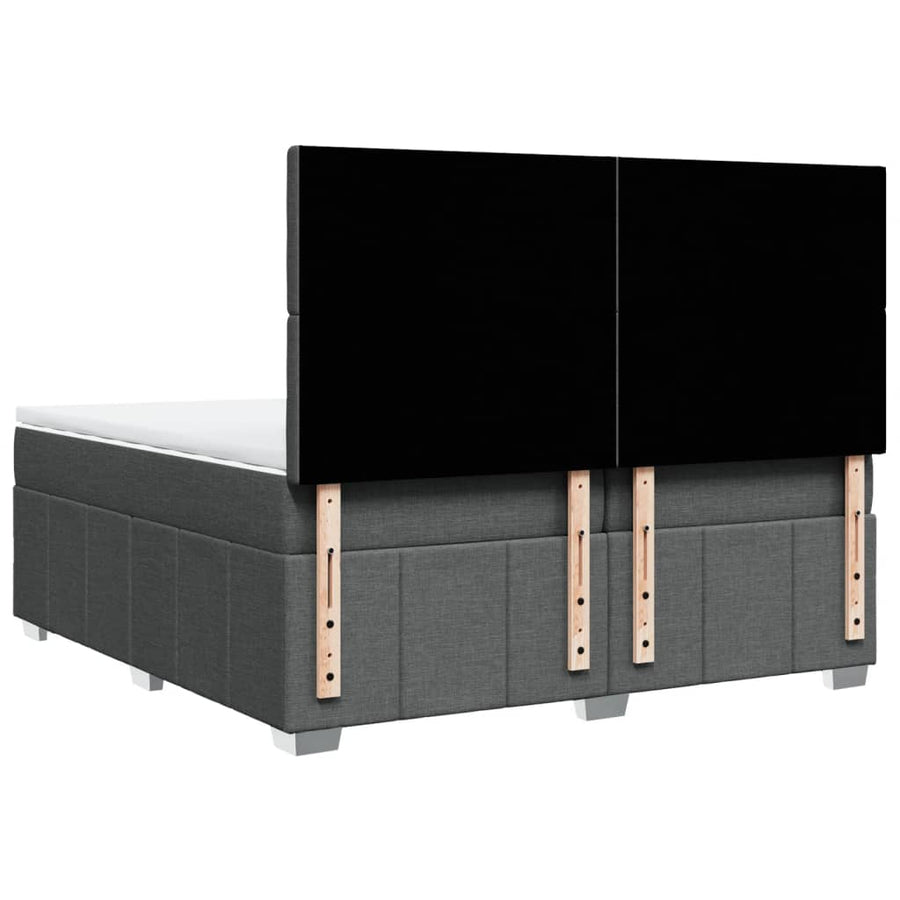 Boxspring met matras stof donkergrijs 200x200 cm