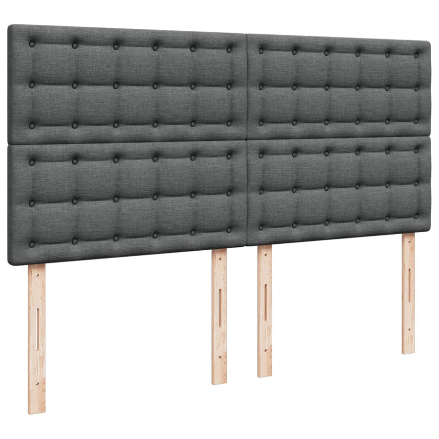 Boxspring met matras stof donkergrijs 200x200 cm