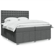 Boxspring met matras 200x200 cm donkergrijs