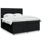 Box spring bed with mattress fabric black 200x200 cm