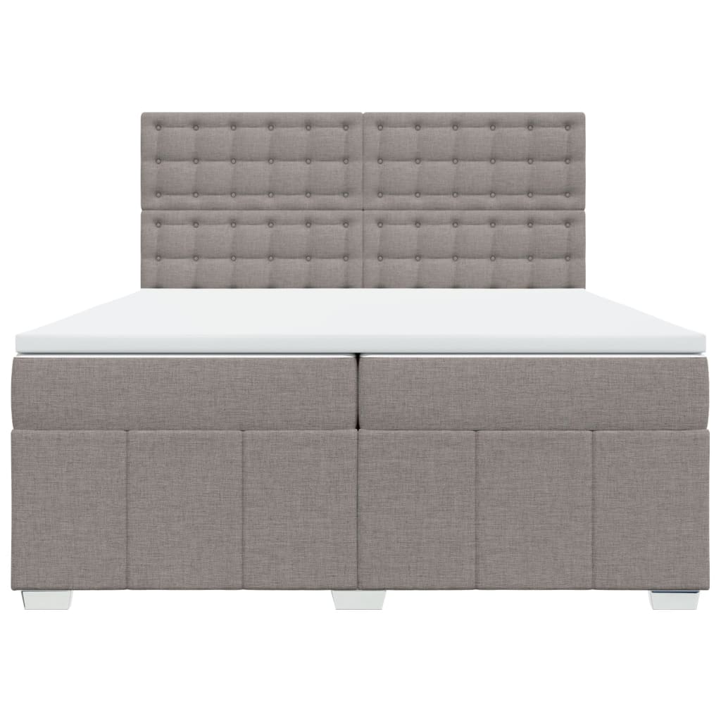 Boxspring met matras stof taupe 200x200 cm