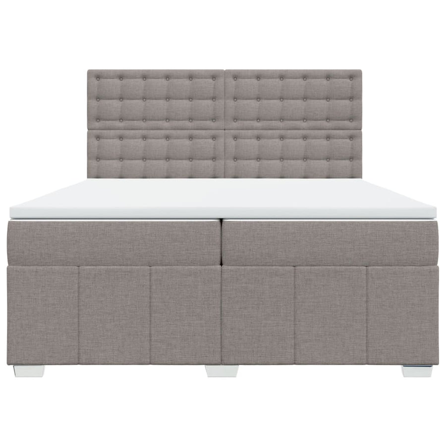 Boxspring met matras stof taupe 200x200 cm