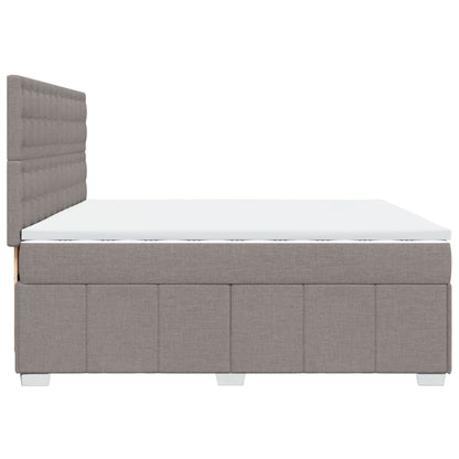 Boxspring met matras stof taupe 200x200 cm