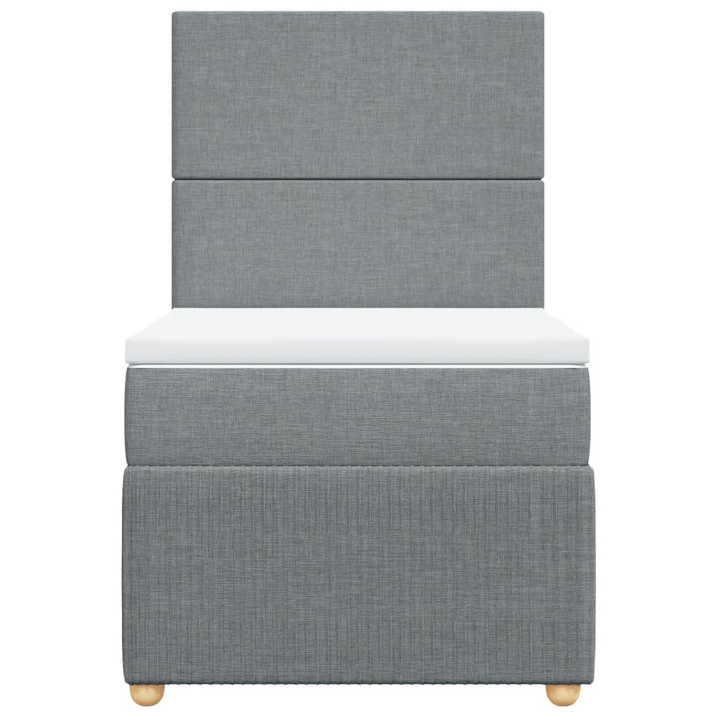 Boxspring met matras stof lichtgrijs 80x200 cm
