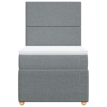Boxspring met matras stof lichtgrijs 80x200 cm