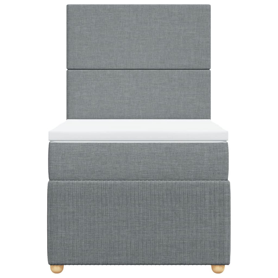 Boxspring met matras stof lichtgrijs 80x200 cm