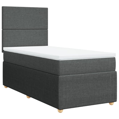 Boxspring met matras stof donkergrijs 80x200 cm