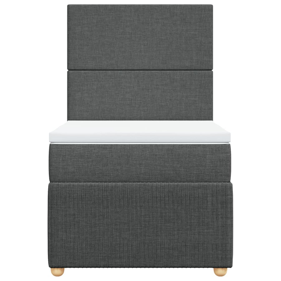 Boxspring met matras stof donkergrijs 80x200 cm