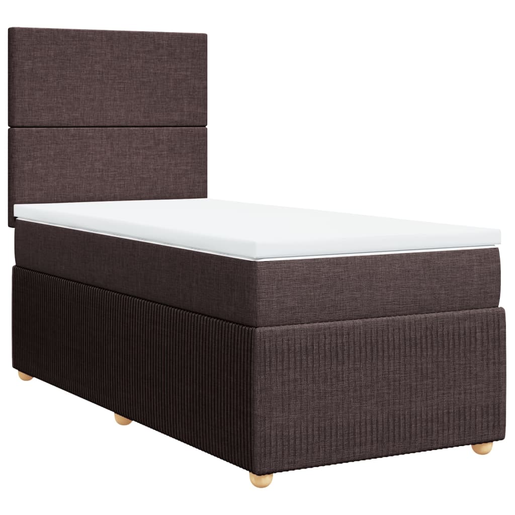 Boxspring met matras stof donkerbruin 80x200 cm