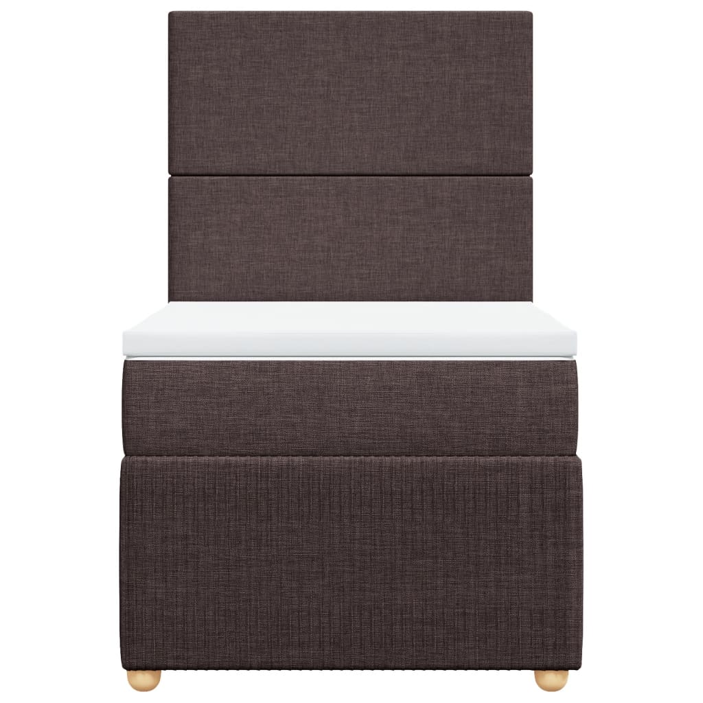 Boxspring met matras stof donkerbruin 80x200 cm