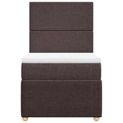 Boxspring met matras stof donkerbruin 80x200 cm