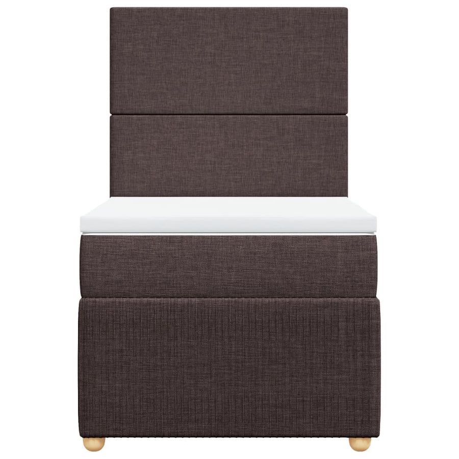 Boxspring met matras stof donkerbruin 80x200 cm