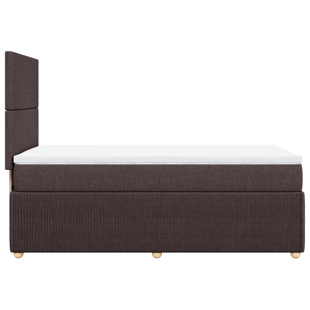 Boxspring met matras stof donkerbruin 80x200 cm