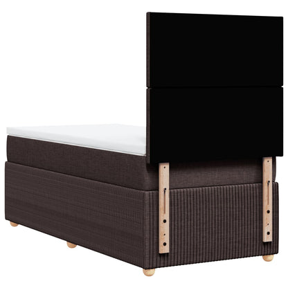Boxspring met matras stof donkerbruin 80x200 cm