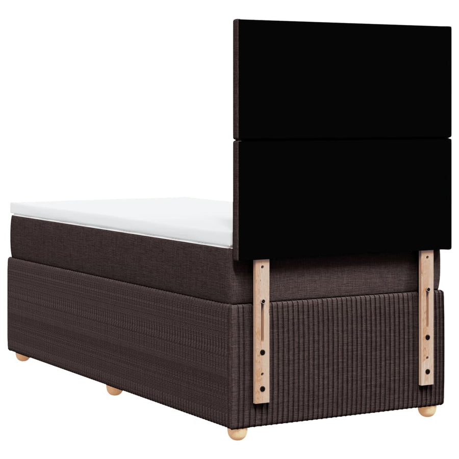 Boxspring met matras stof donkerbruin 80x200 cm