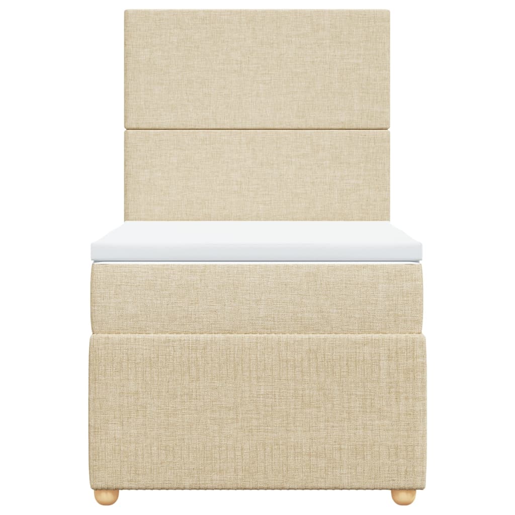 Boxspring met matras stof crèmekleurig 80x200 cm