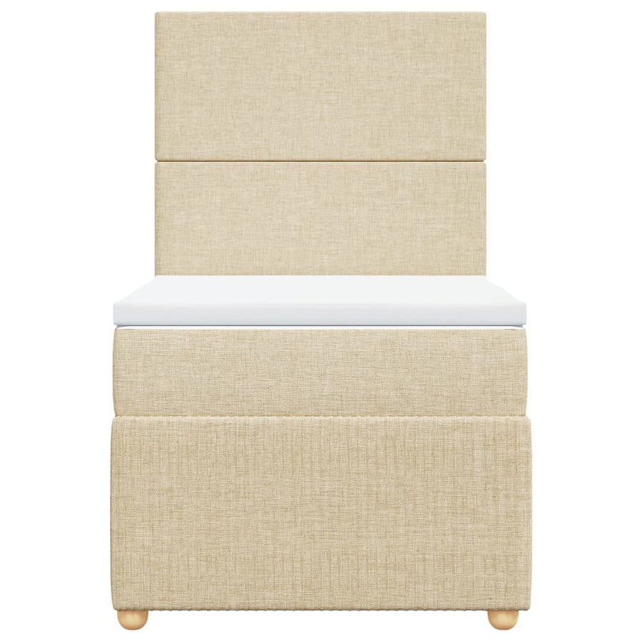 Boxspring met matras stof crèmekleurig 80x200 cm