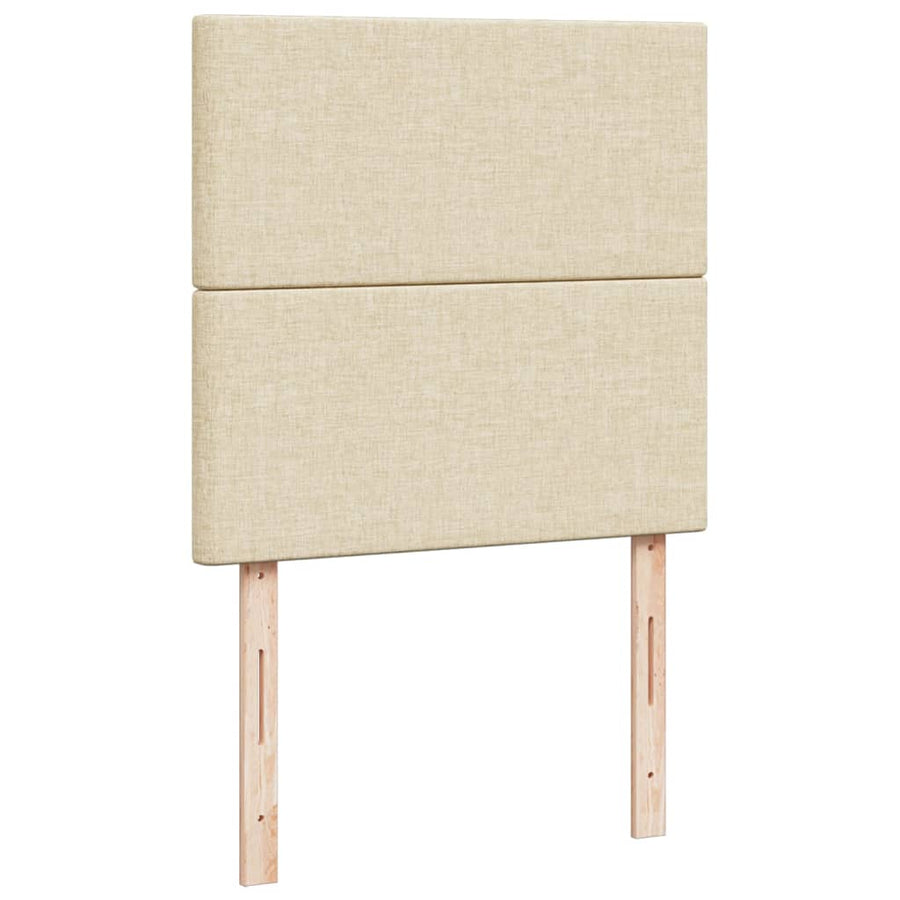 Boxspring met matras stof crèmekleurig 80x200 cm