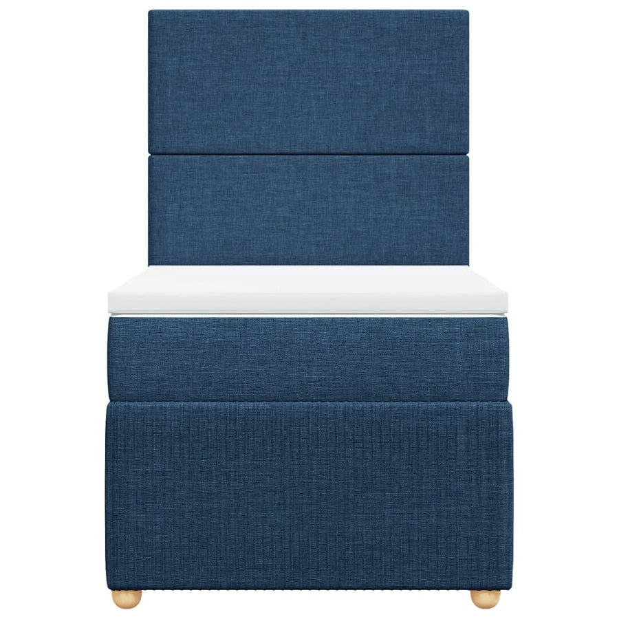 Boxspring met matras stof blauw 80x200 cm