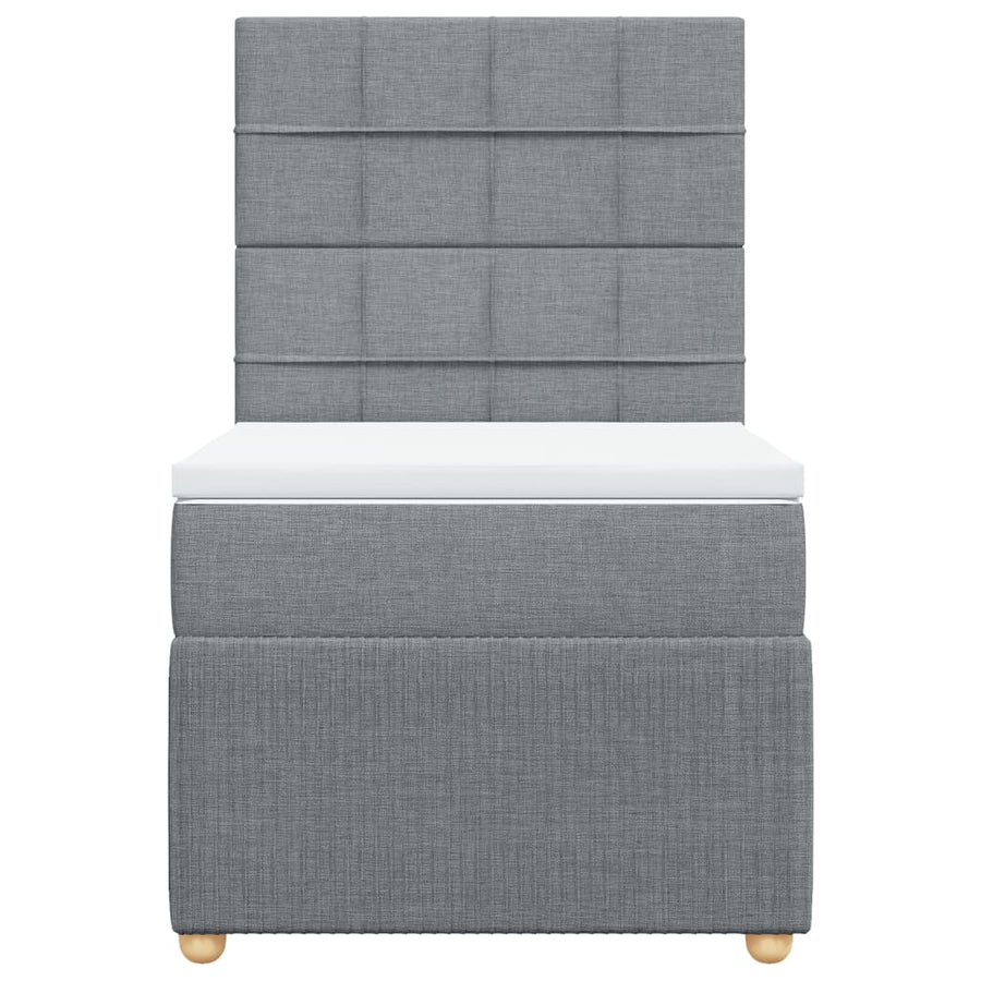 Boxspring met matras stof lichtgrijs 80x200 cm