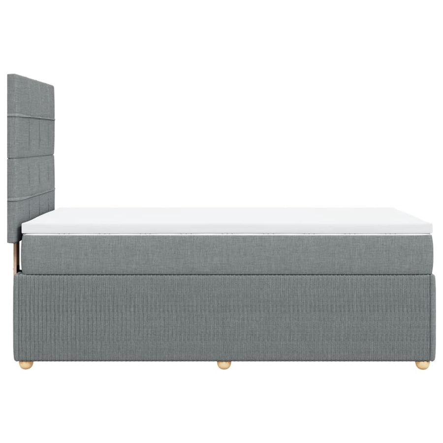 Boxspring met matras stof lichtgrijs 80x200 cm