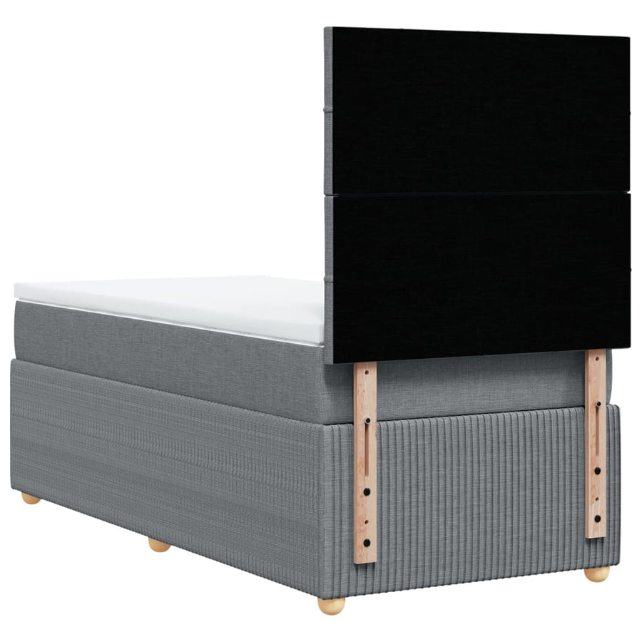 Boxspring met matras stof lichtgrijs 80x200 cm