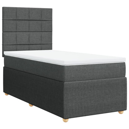 Boxspring met matras stof donkergrijs 80x200 cm