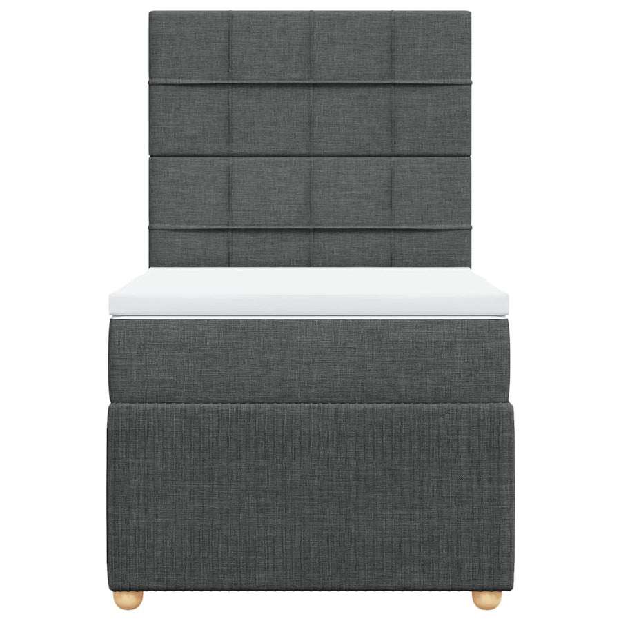 Boxspring met matras stof donkergrijs 80x200 cm