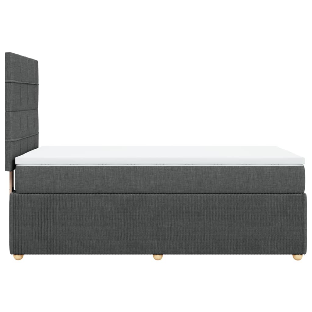 Boxspring met matras stof donkergrijs 80x200 cm