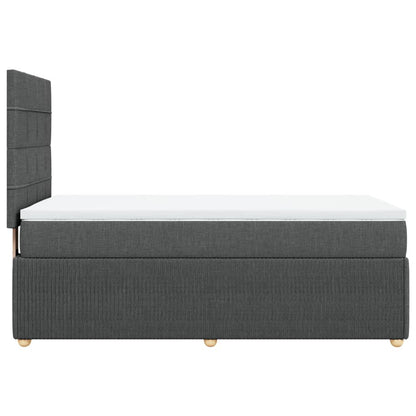 Boxspring met matras stof donkergrijs 80x200 cm