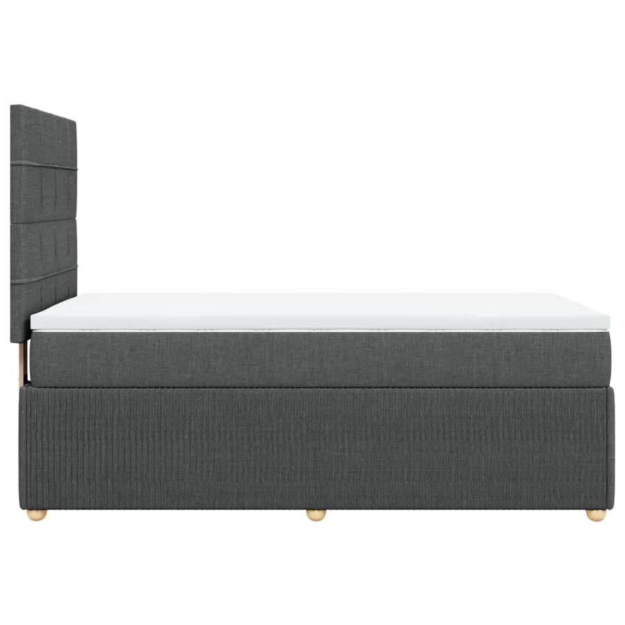 Boxspring met matras stof donkergrijs 80x200 cm