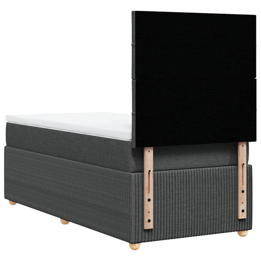 Boxspring met matras stof donkergrijs 80x200 cm