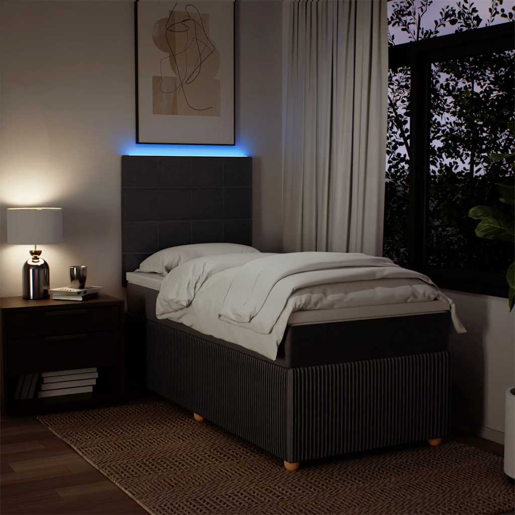 Boxspring met matras stof donkerbruin 80x200 cm