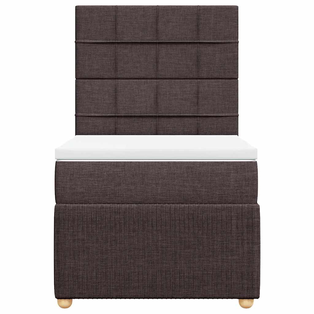 Boxspring met matras stof donkerbruin 80x200 cm