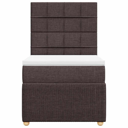 Boxspring met matras stof donkerbruin 80x200 cm