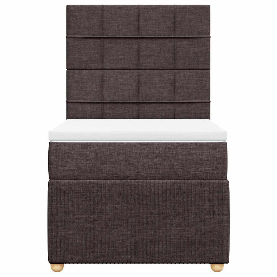 Boxspring met matras stof donkerbruin 80x200 cm